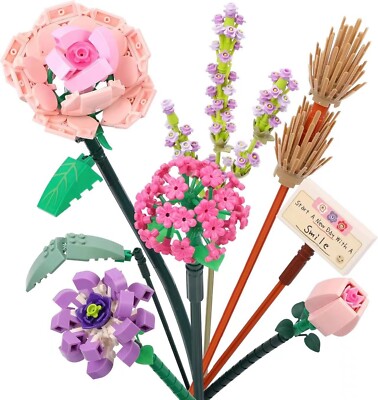 547 Stück Blumen Bausteine Set Blumenstrauß Bauspielzeug Valentinstag Geschenk