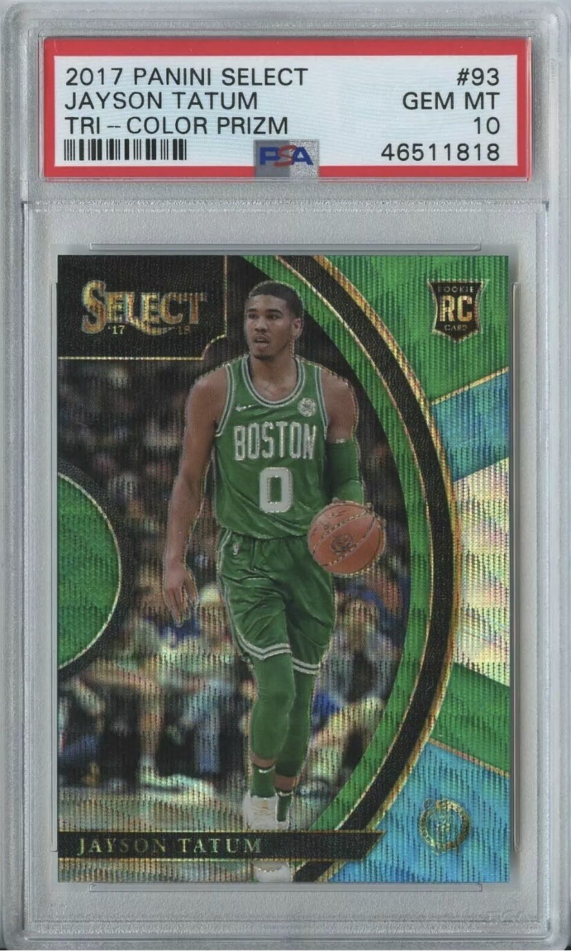 Jayson Tatum 2017 Panini Select #93 Celtics RC Rookie Tri-Color Prizm PSA 10