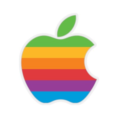 Apple 2 II Mac Macintosh Rainbow Logo Kiss-Cut Stickers | eBay
