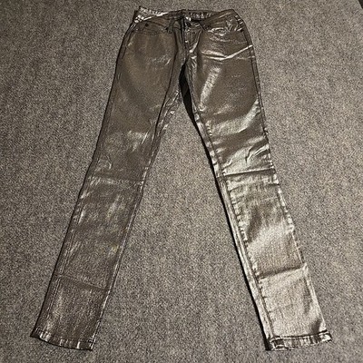 Revolution by Revolt Jeans Womens Juniors 3 Silver Skinny Stretch Pockets