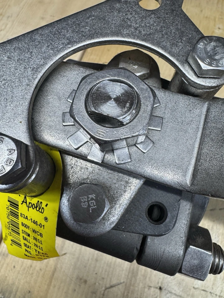 NUEVO 1-1/4” APOLLO 3 Piezas 316 SS Bola, Vástago, Ajuste VÁLVULA 83A-146-01 (1500 psi. CWP) Foto 4 de 4