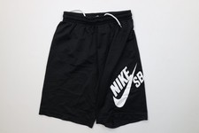 Nike SB Skateboarding Boys XL Spell Out Big Swoosh Knit Shorts Black Polyester