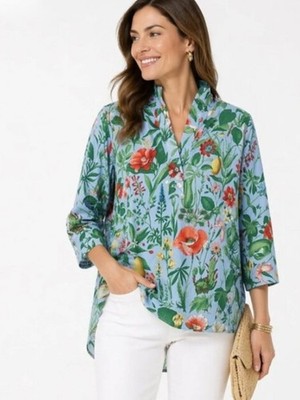 Tuckernuck Size Small Blooming Botanical Ginger Print Willow Blouse 