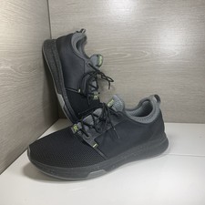 Kuru Atom Shoes Men's 11 Wide Jet Black Citron Mesh Walking Running Sneakers