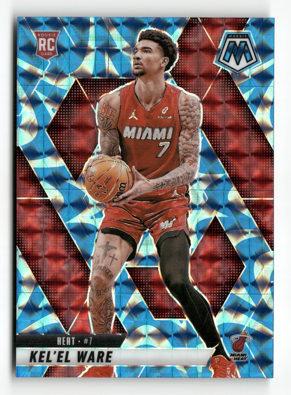 2024-25 Panini Mosaic #232 Kel’el Ware Reactive Blue Mosaic