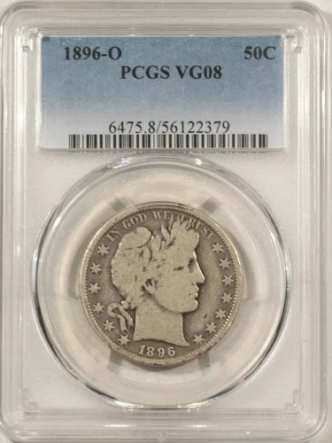 1896-O BARBER HALF DOLLAR – PCGS VG-8