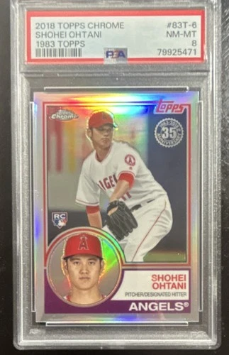 Topps 2018 Chrome 1983 Topps Refractor Shohei Ohtani Rookie #83T-6 PSA 8 Angels