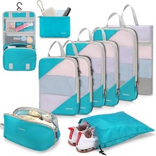 Compression Packing Cubes for Travel, Mesh Bags Luggage Organizers Set of 4/5