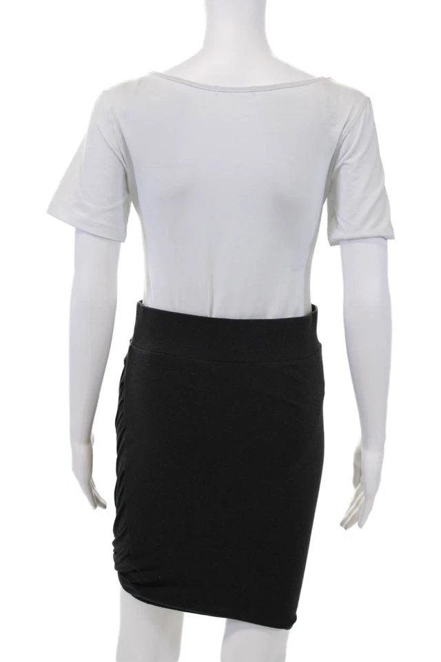 Falda lápiz tejida cintura elástica gris talla pequeña Helmut Helmut Lang para mujer Foto 3 de 4