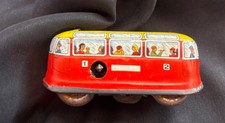 Vintage Wind Up Tin Metal Bus Made in Western Germany NO Key