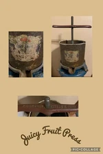 Vintage Antique Grape Wine Press Juicy Fruit 1.5 Gallon Metal No.2