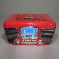 Crosley CR612B-RE Corsair Retro AM/FM Alarm Clock Radio/CD Player  See Photos 