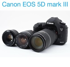 Canon EOS 5D Mark III DSLR Camera with 3 Lens Set EF 50mm 28-80mm 75-300mm