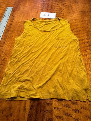 Madewell Women Tank Top Tomboy  Cotton Blend AI224 Mustard Yellow Small E1
