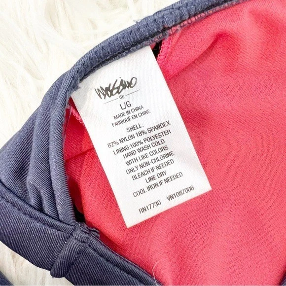 MOSSIMO GRAY 2 PC BIKINI STRAPPY CRISS CROSS TWIST WOMENS SZ LARGE - Image 3 of 4