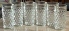 Vintage Anchor Hocking Quilted Diamond 6" Tumblers Drinking Glasses Set of 6