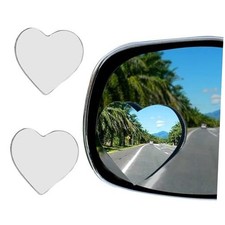 2 Pack Heart Blind Spot Mirrors, Heart Shaped Wide Angle Convex Rearview Side