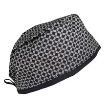 Black  Grey Squares Medical Scrub Cap