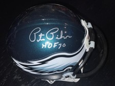 Pete Pihos Signed Philadelphia Eagles Mini Helmet JSA COA Football HOF