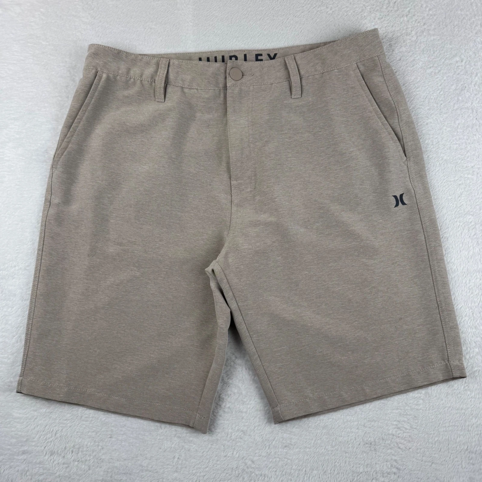 Hurley Hybrid Walk Shorts Mens 34 Tan Heathered Stretch Quick Dry