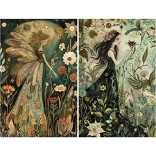 Mystic Fairies #2 | A4 Mulberry Rice Paper | Paper for Decoupage