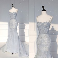 Glitter Mermaid Wedding Dresses Sweetheart Sleeveless Tulle Sequin Bride Gown