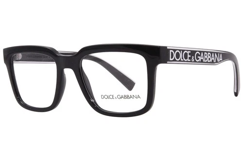Dolce & Gabbana DG5101 501 Eyeglasses Men's Black Full Rim Square Shape 52-mm