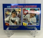 2026 Topps Heritage Aaron Judge Trea Turner Batting Leaders Blue Refractor /150