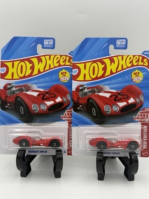 Hot Wheels Lot of 2 Red Edition Maserati Tipo 61 Red 1:64 Diecast W/Case