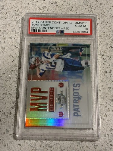 2017 Panini Contenders Optic Tom Brady MVP Contenders Red /25 #MVP-11 PSA 10 GEM