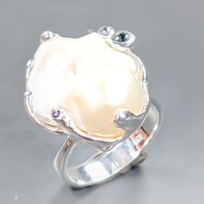 Vintage ring Natural Baroque Pearl Ring 925 Sterling Silver Size 8 /R432691