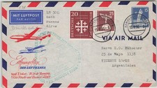 140651) Berlin Privat-Luftpost-GSU mit ZF, Erstflug-Blg HH nach Argentinien