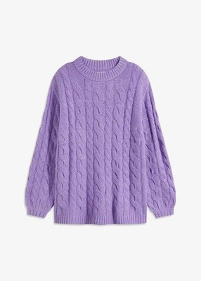 Neu R-Ware Oversize-Pullover Gr. 36/38 Softlila Damen-Pulli Sweater
