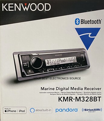 NEW Kenwood KMR-M328BT 1-DIN Marine Digital Media Receiver w/ Bluetooth