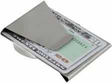 Stainless Steel Money Clip Silver Metal Pocket Holder Wallet Credit Card Holder
