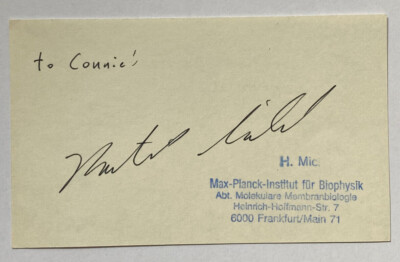 Hartmut Michel - Nobelpreis Chemie 1988 - original Autogramm - 12 x 7 cm