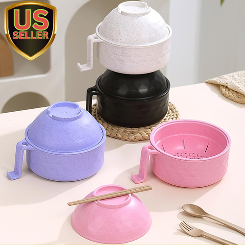 30Oz Microwave Ramen Bowl Set, Ramen Bowl with Chopsticks and Spoon, College ... - Picture 6 of 6