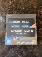 Merkury Innovations Mini LED Light Up Peg Message Board with 160 Characters