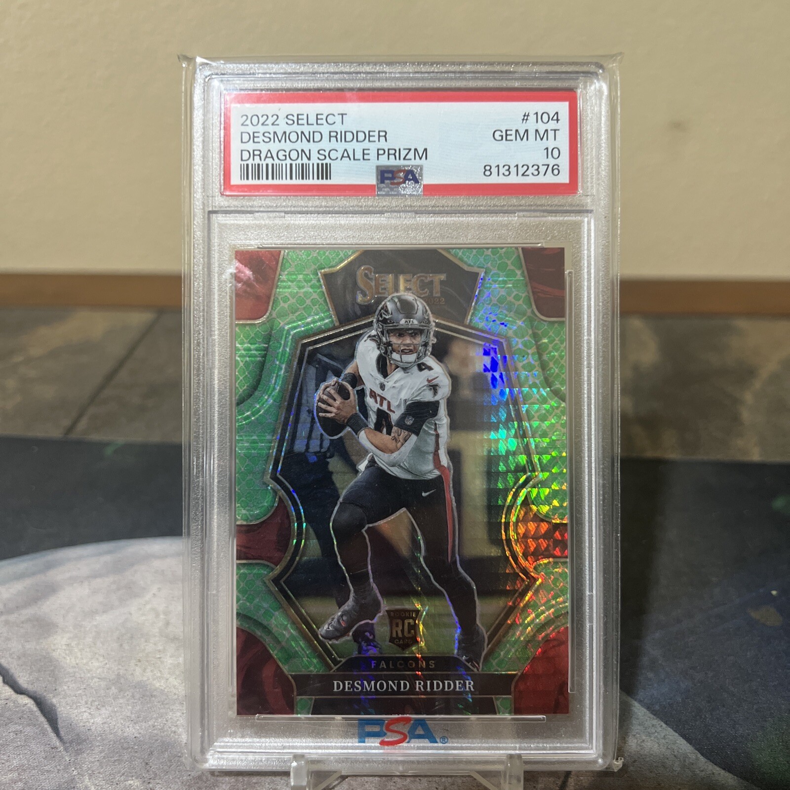 2022 Select Premier Level Dragon Scale Prizm /89 Desmond Ridder PSA 10 Rookie RC