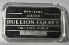 CANADA BULLION EQUITY VINTAGE .999 FINE 1 OZ SILVER BAR RARE! CUSTOM CLEAR CASE