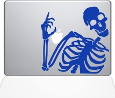 The Decal Guru Skeleton Waves Hi Decal Vinyl Sticker, Dark Blue, 11" MacBook Air