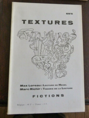 TEXTURES  69/5 Max Loreau Marc Richir FICTIONS 