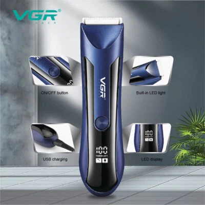 Body Hair Men's Pubic Hair Trimmer Electric Groin & Body Hair Shaver for Balls