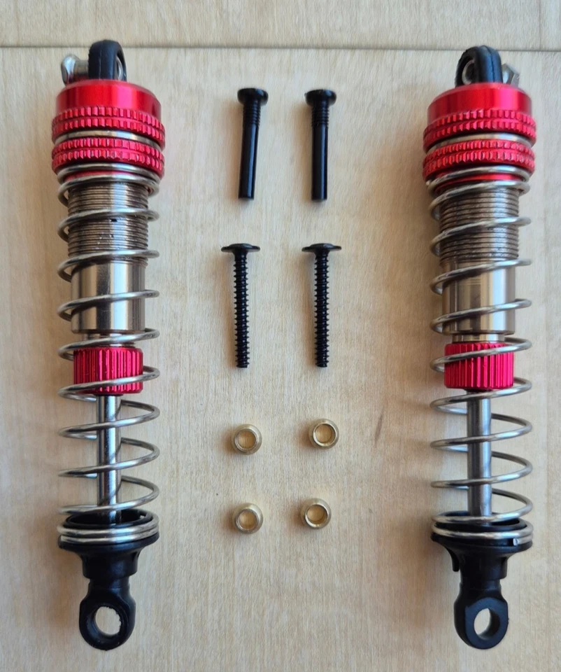 6 Stk. echte, rote Öldruck Stoßdämpfer , RC car, XLH, Xinlehong s-idee 9125 - Bild 2 von 4
