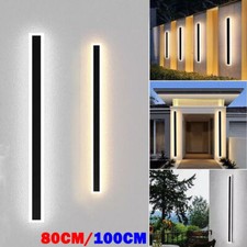 80/100CM LED Long Strip Wall Light Sconce Outdoor Modern Lamp Exterior Light UK
