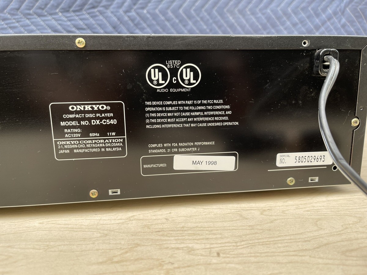 Onkyo DX-C540 6 Disc Changer CD Player - Tested | eBay