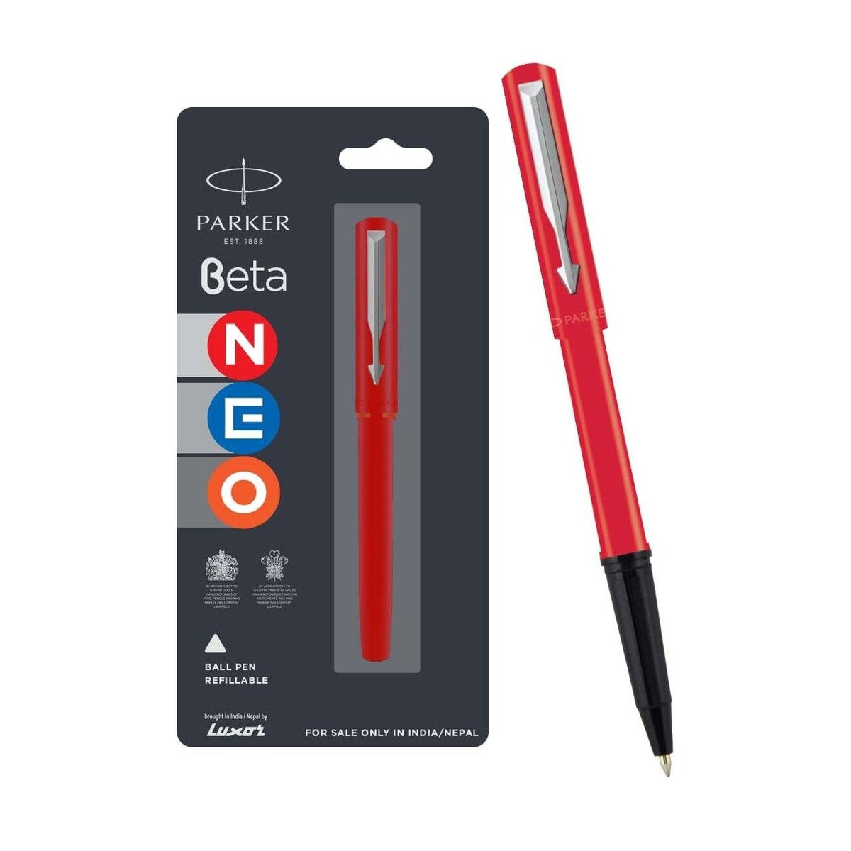 Parker Beta Neo Chrome Trim Ball Pen Red Body