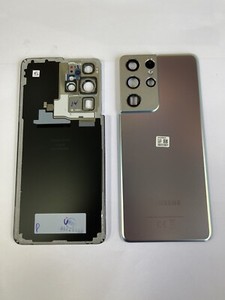 Samsung Galaxy S21 Ultra Original Akkuabdeckung hinten enthält Kameraobjektiv - silber