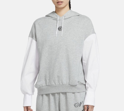 Nike Icon Clash Damen Pullover Hoodie Sweater Grau Weiß Größe S, M, L Neu