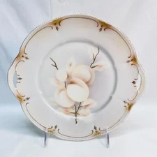 VTG Beautiful Serving Dish Hand Painted Germany Orchids Handles 10"Wx10"Diax1" H